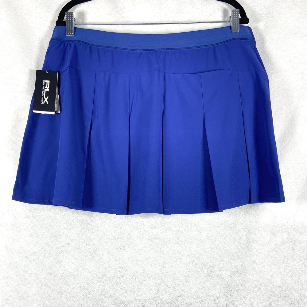 RLX Ralph Lauren Golf Skort Womens XL Blue Skirt Pleated Beach Athleisure New